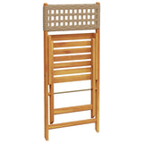 Ensemble de bistro 3 pcs beige résine tressée et bois massif