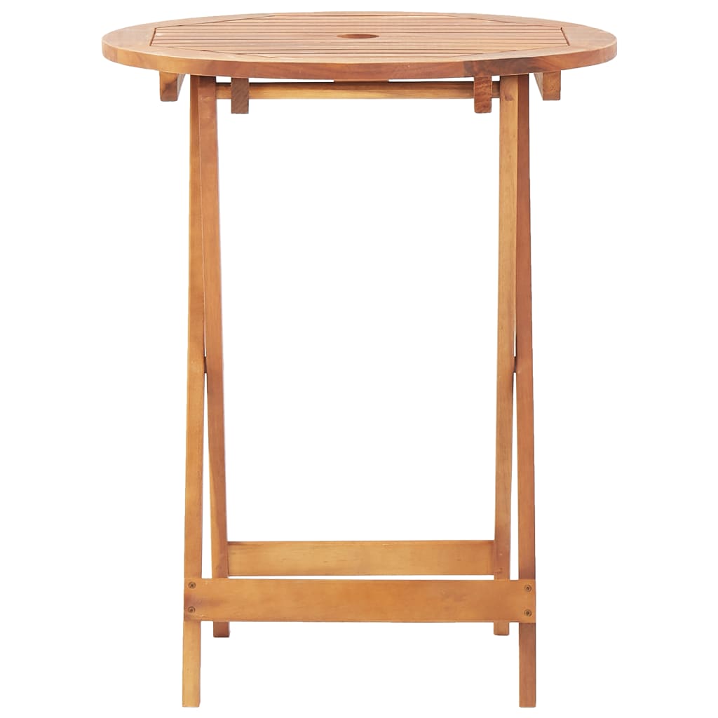 Ensemble de bistro 3 pcs gris polypropylène et bois massif