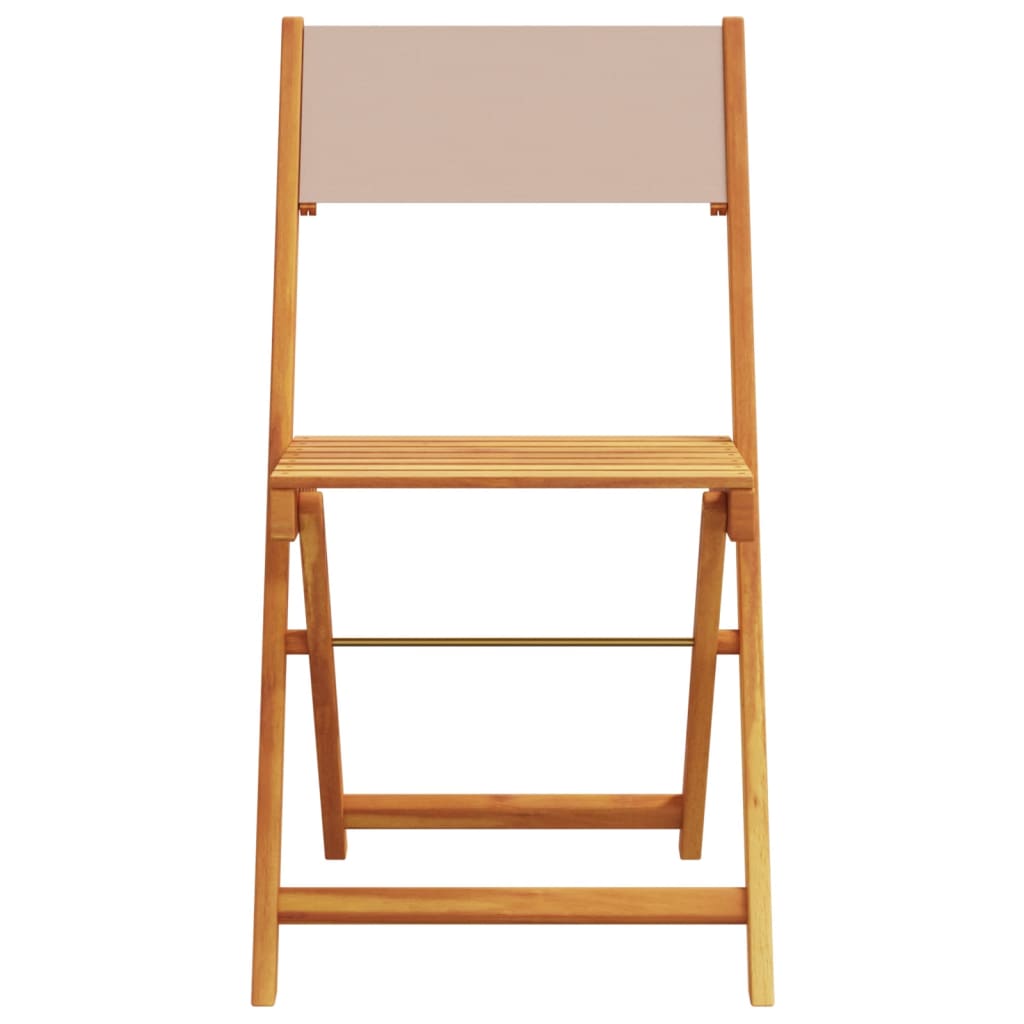 Ensemble de bistro 3 pcs taupe tissu et bois massif