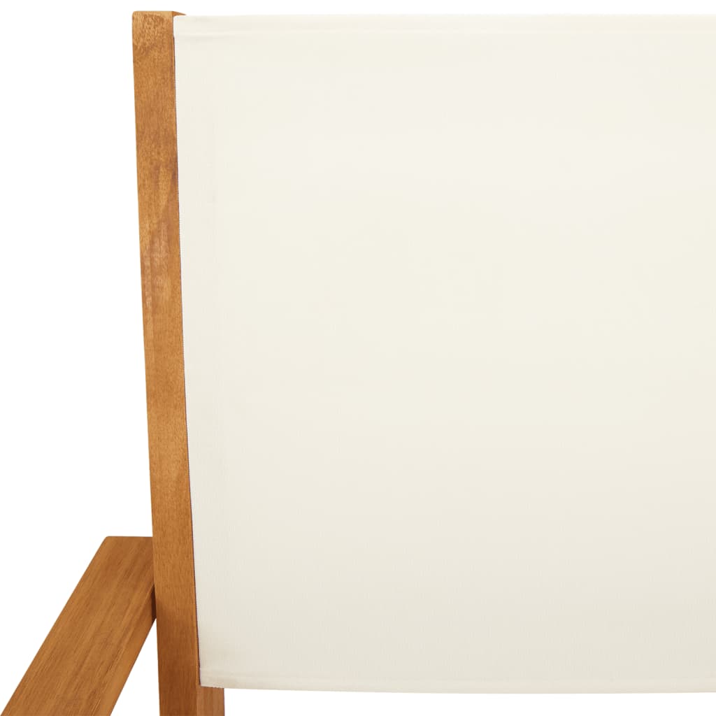 Ensemble de bistro 3 pcs blanc crème tissu et bois massif