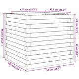 White planter 50x50x46 cm solid pine wood