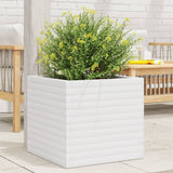 White planter 50x50x46 cm solid pine wood