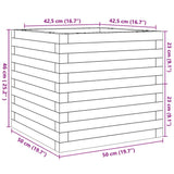 Jardinière cire marron 50x50x46 cm bois de pin massif