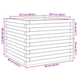 Jardinière blanc 60x60x46 cm bois de pin massif