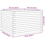 Jardinière cire marron 70x70x46 cm bois de pin massif