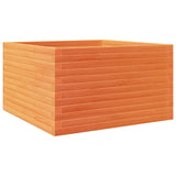 Jardinière cire marron 80x80x46 cm bois de pin massif