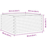 Jardinière blanc 90x90x46 cm bois de pin massif