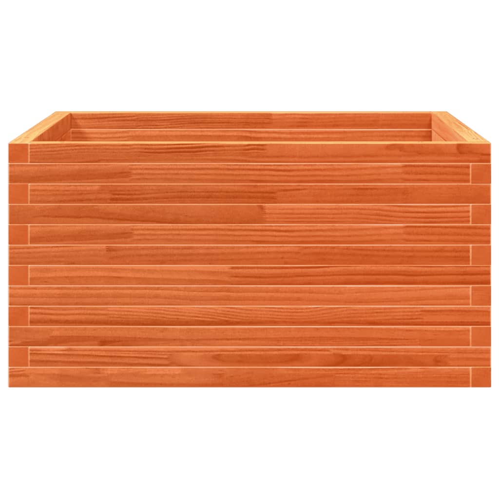 Jardinière cire marron 90x90x46 cm bois de pin massif