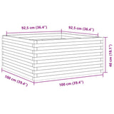 Jardinière blanc 100x100x46 cm bois de pin massif