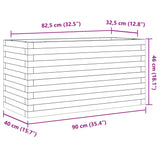 Jardinière 90x40x46 cm bois de pin massif