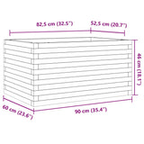 Jardinière blanc 90x60x46 cm bois de pin massif