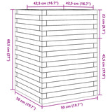 Jardinière cire marron 50x50x68,5 cm bois de pin massif