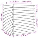 Jardinière 60x60x68,5 cm bois de pin massif