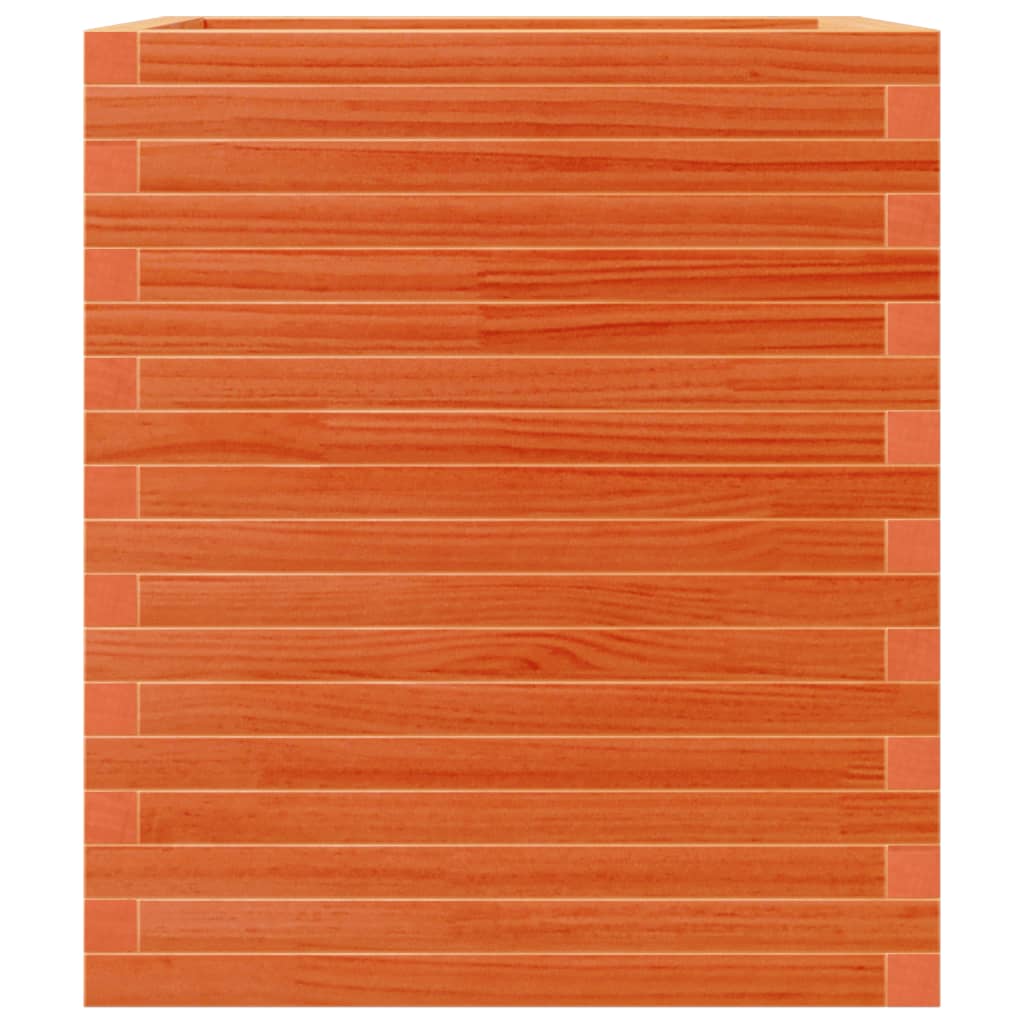 Jardinière cire marron 60x60x68,5 cm bois de pin massif