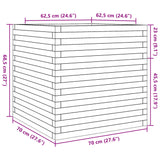 Jardinière 70x70x68,5 cm bois de pin massif