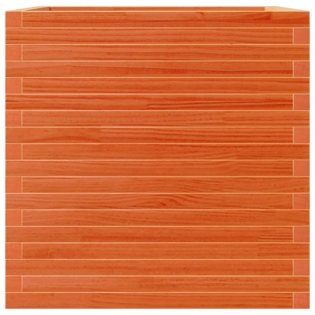 Jardinière cire marron 70x70x68,5 cm bois de pin massif