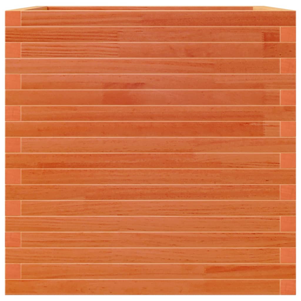 Jardinière cire marron 70x70x68,5 cm bois de pin massif