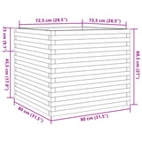 Jardinière 80x80x68,5 cm bois de pin massif