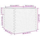 Jardinière blanc 80x80x68,5 cm bois de pin massif