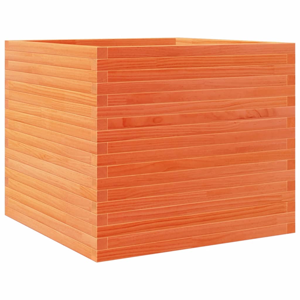 Jardinière cire marron 80x80x68,5 cm bois de pin massif