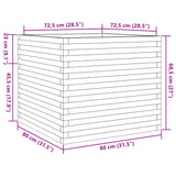 Jardinière 80x80x68,5 cm bois de pin imprégné