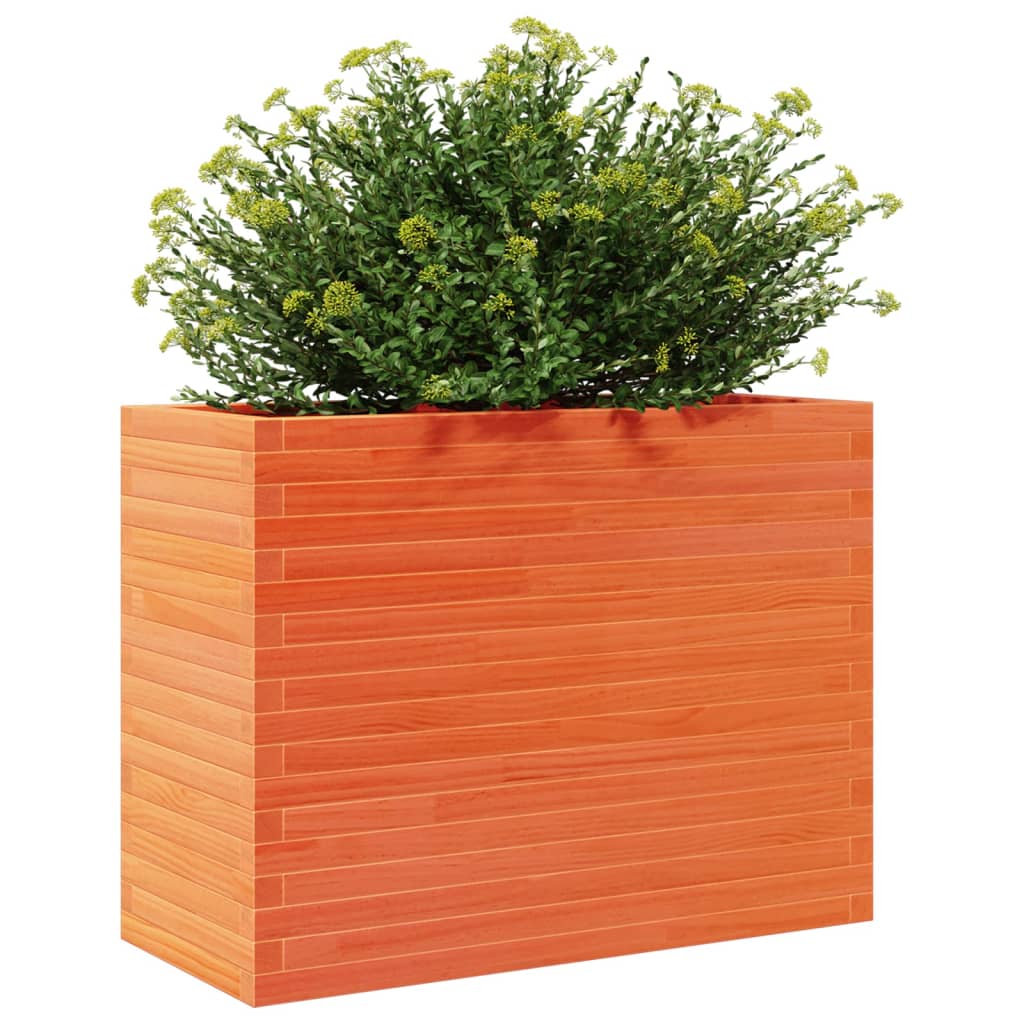 Jardinière cire marron 90x40x68,5 cm bois de pin massif