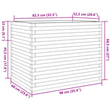 Jardinière blanc 90x60x68,5 cm bois de pin massif