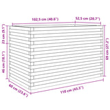 Jardinière 110x60x68,5 cm bois de pin massif