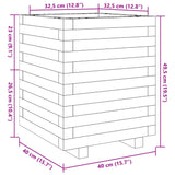 Jardinière blanc 40x40x49,5 cm bois de pin massif