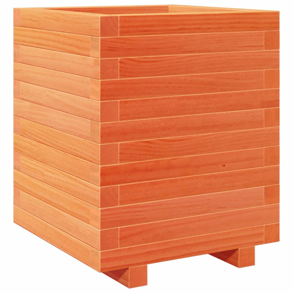 Jardinière cire marron 40x40x49,5 cm bois de pin massif