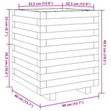 Jardinière cire marron 40x40x49,5 cm bois de pin massif