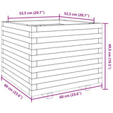 Jardinière blanc 60x60x49,5 cm bois de pin massif