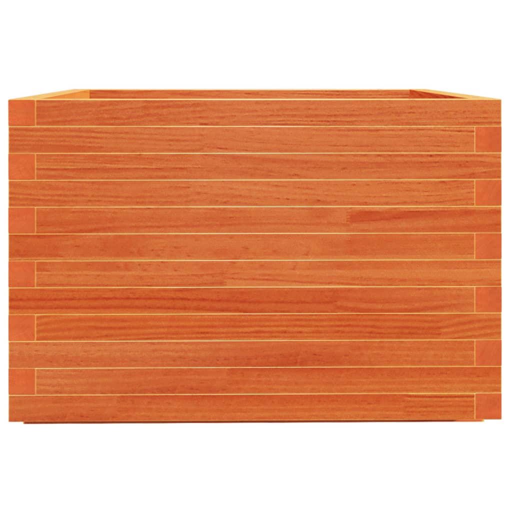 Jardinière cire marron 70x70x49,5 cm bois de pin massif