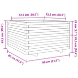 Jardinière blanc 80x80x49,5 cm bois de pin massif