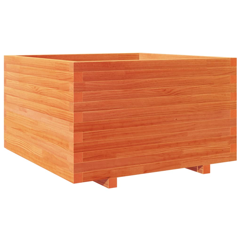 Jardinière cire marron 80x80x49,5 cm bois de pin massif