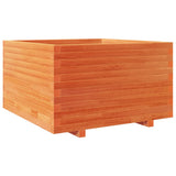 Jardinière cire marron 80x80x49,5 cm bois de pin massif