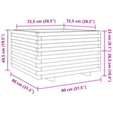 Jardinière 80x80x49,5 cm bois de pin imprégné