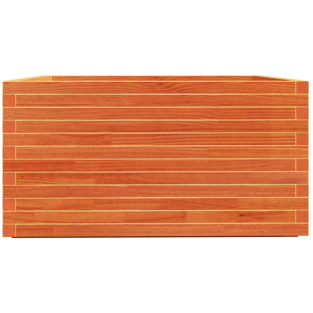 Jardinière cire marron 90x90x49,5 cm bois de pin massif