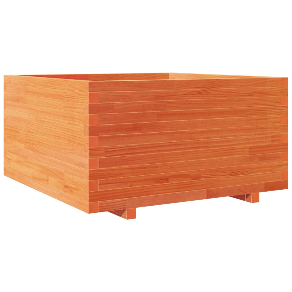 Jardinière cire marron 90x90x49,5 cm bois de pin massif