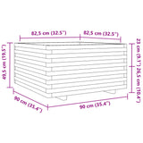 Jardinière 90x90x49,5 cm bois de pin imprégné