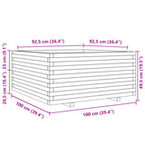 Jardinière blanc 100x100x49,5 cm bois de pin massif