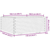 Jardinière 110x110x49,5 cm bois de pin massif
