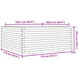 Jardinière blanc 110x110x49,5 cm bois de pin massif