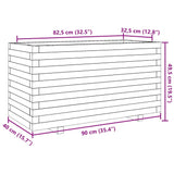 Jardinière blanc 90x40x49,5 cm bois de pin massif