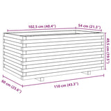 Jardinière 110x60x49,5 cm bois de pin massif