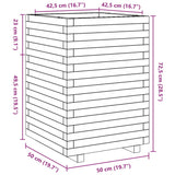 Jardinière 50x50x72,5 cm bois de pin massif