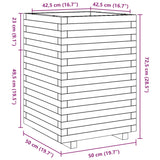 Jardinière cire marron 50x50x72,5 cm bois de pin massif