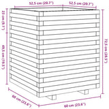 Jardinière blanc 60x60x72,5 cm bois de pin massif