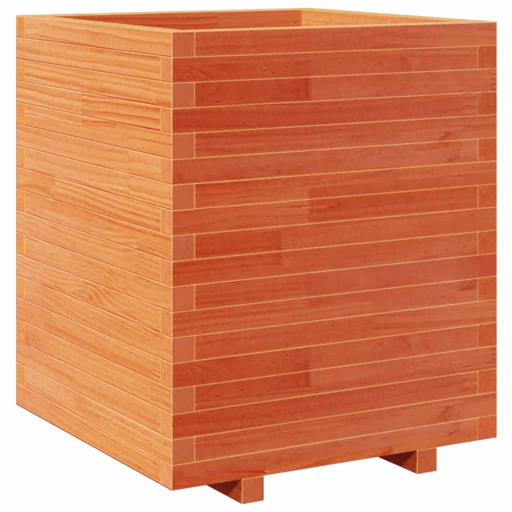 Jardinière cire marron 60x60x72,5 cm bois de pin massif