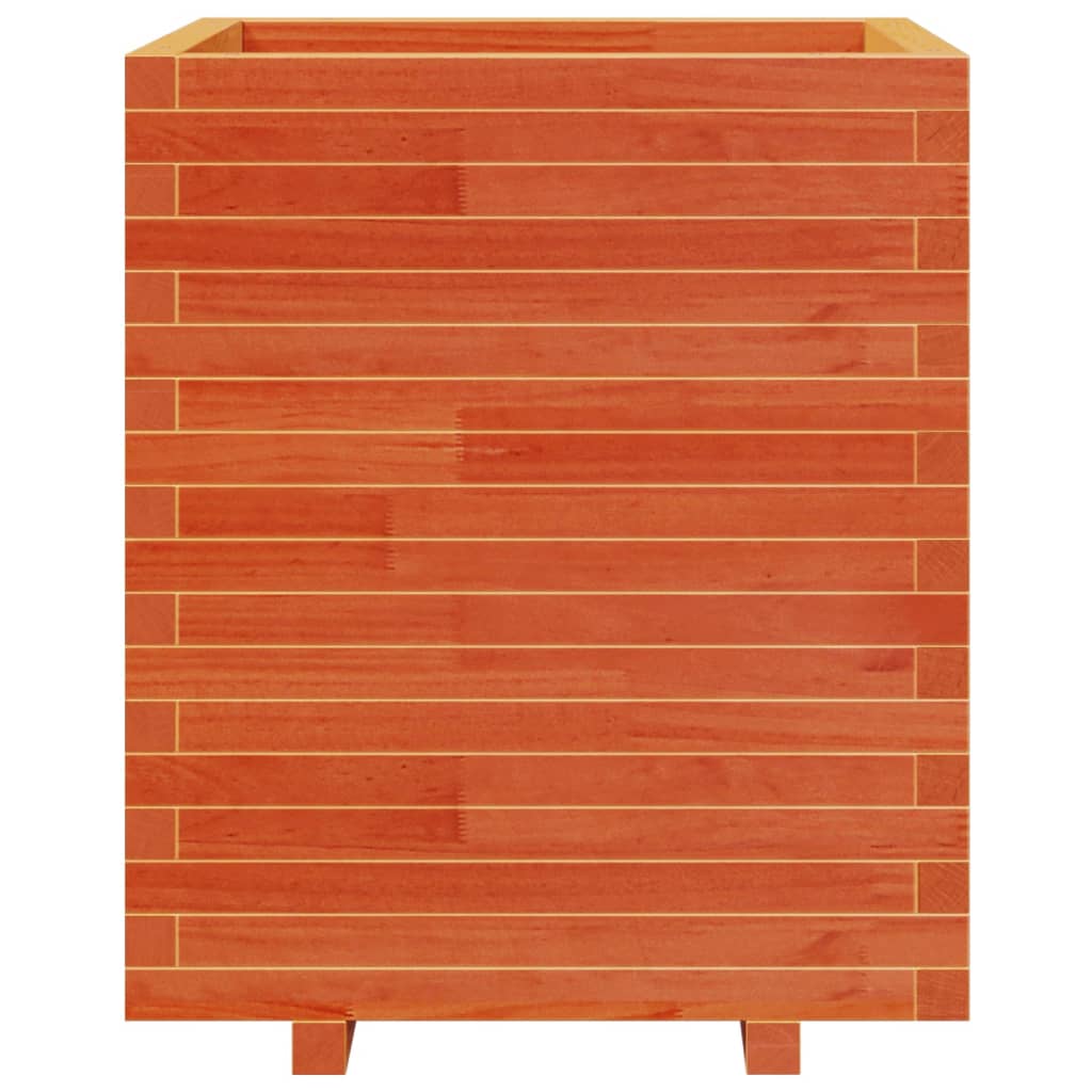 Jardinière cire marron 60x60x72,5 cm bois de pin massif